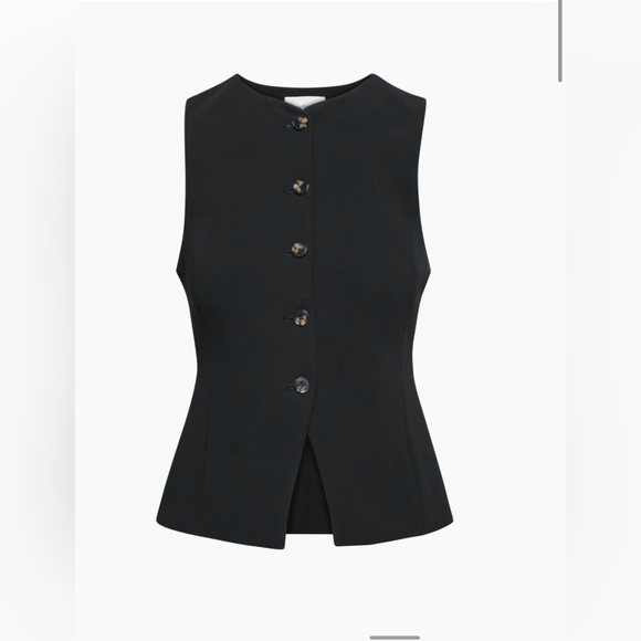 NWT Aritzia Wilfred Regal Vest Black Size 6 Slim-fit button-up - Picture 8 of 16